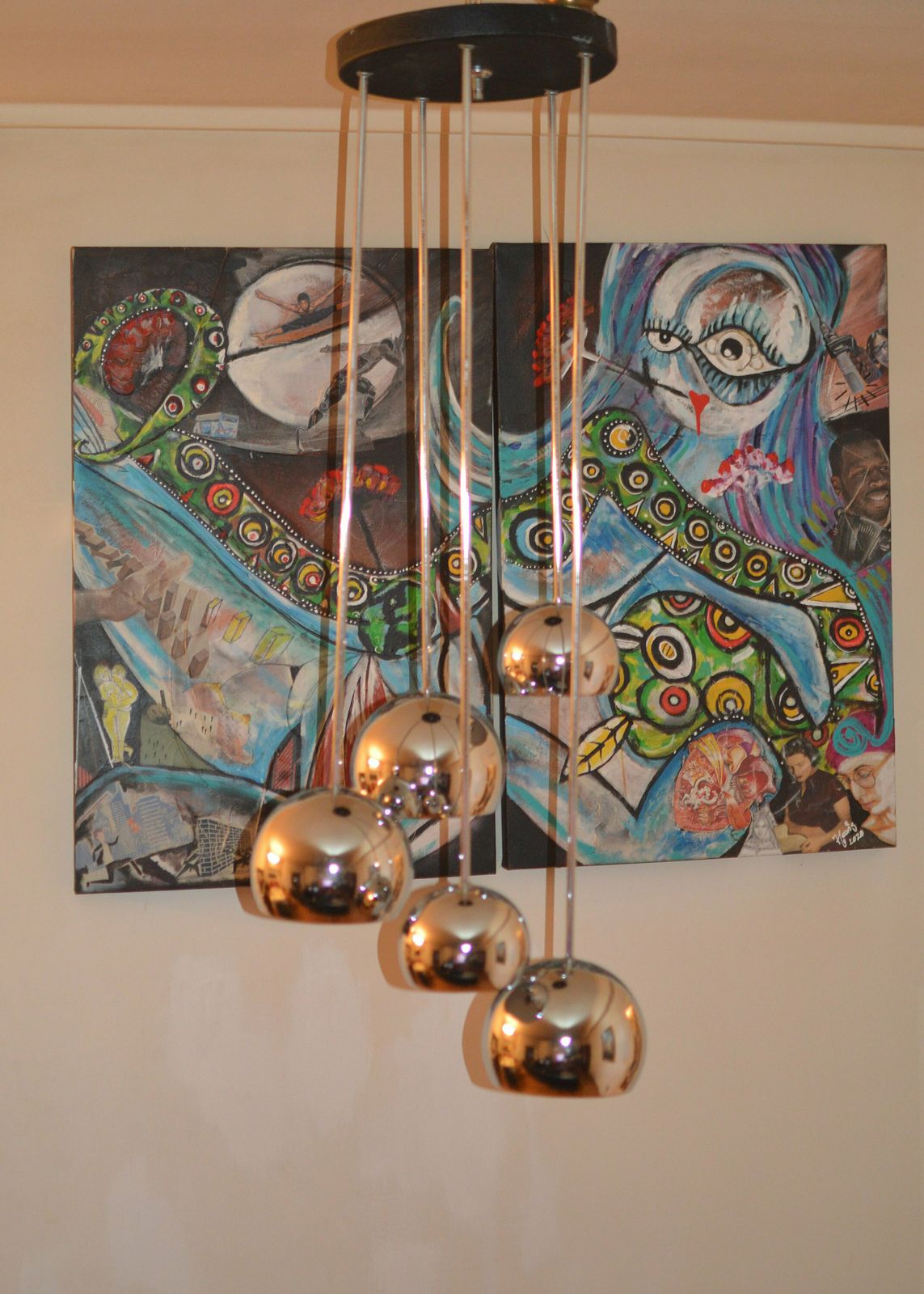 photo furniture Lamp Mid Century Space Age Cascade Sputnik Chandelier . 1970. Original Big