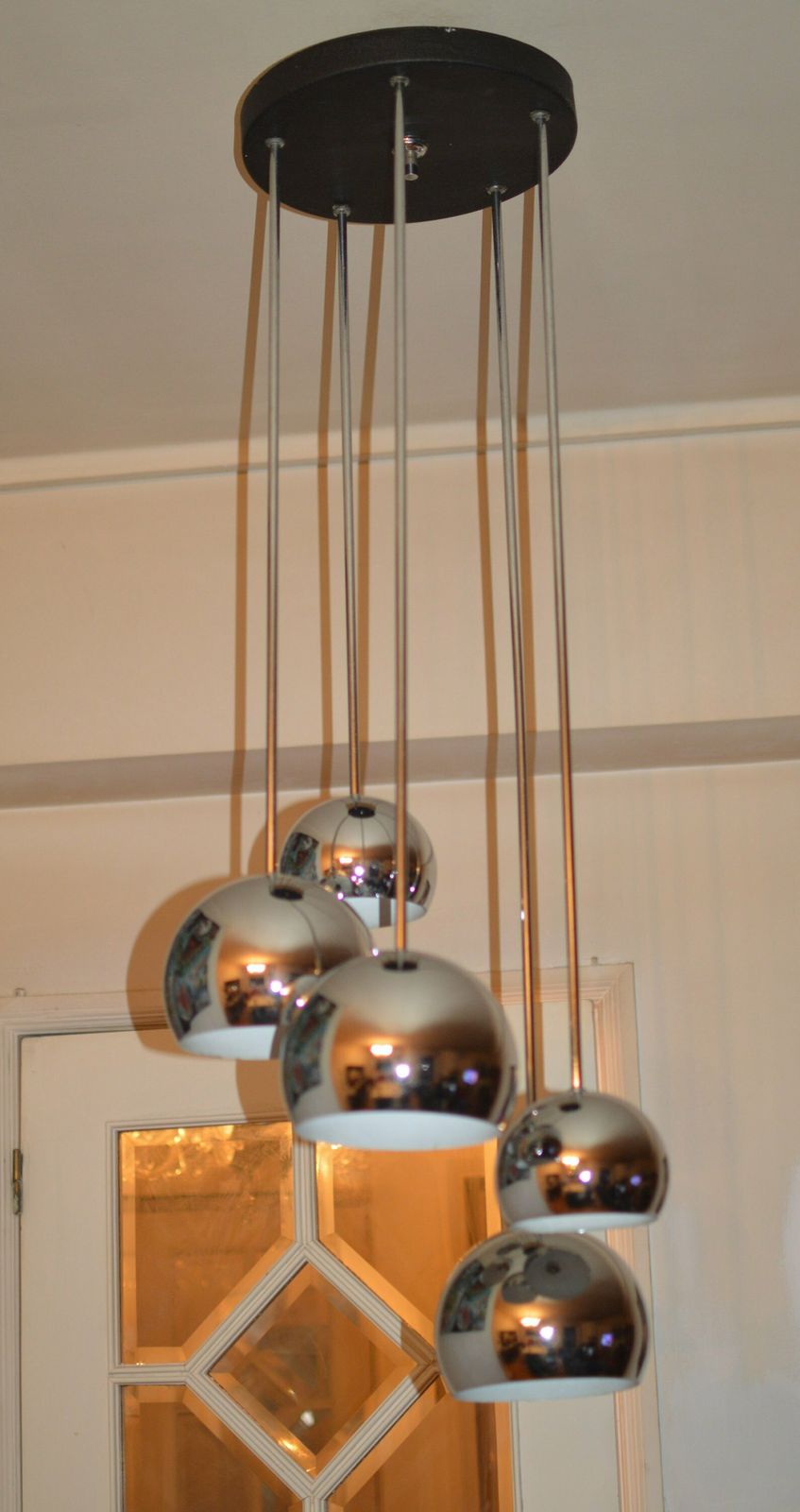 photo for sale Lamp Mid Century Space Age Cascade Sputnik Chandelier . 1970. Original Big