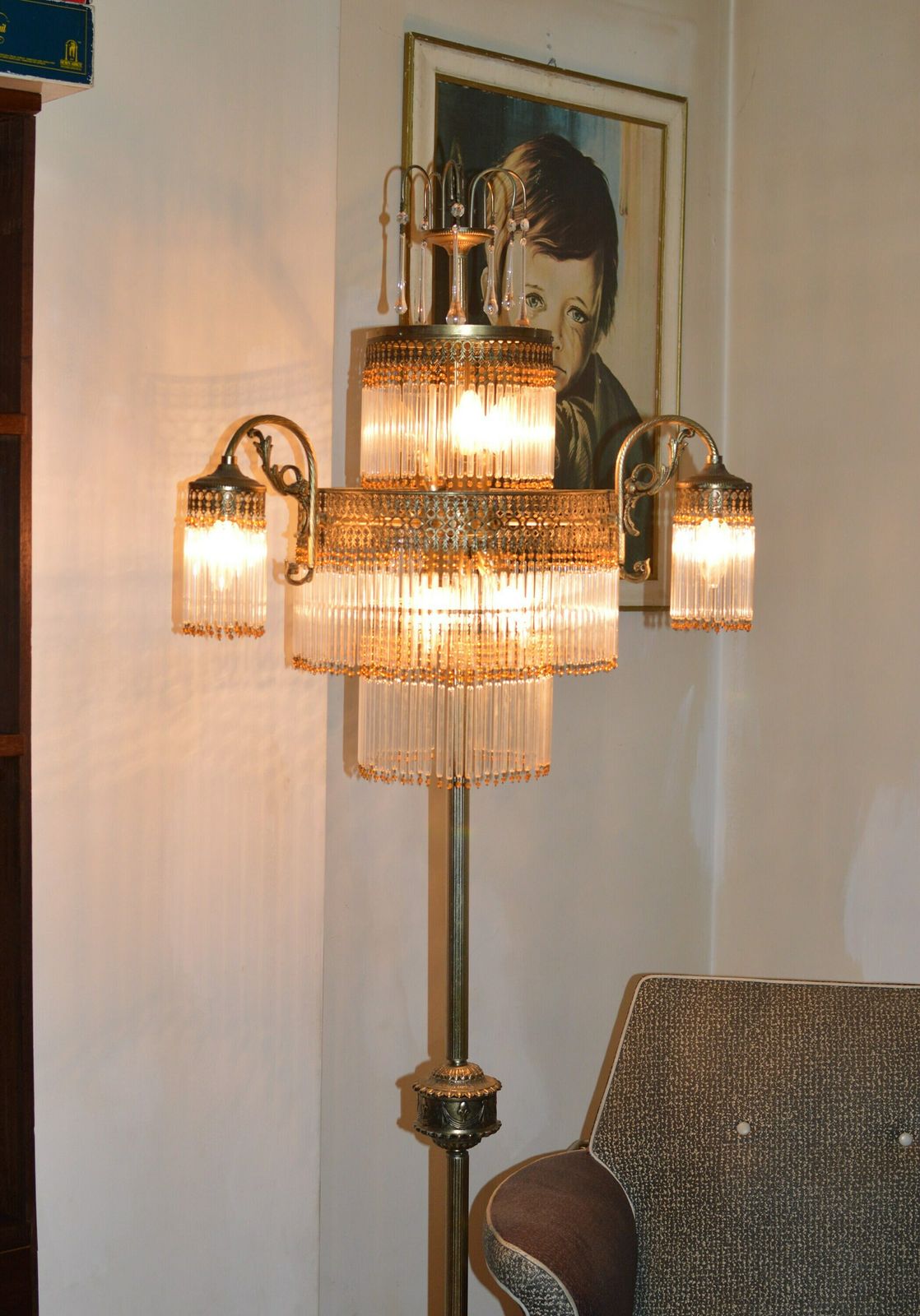 Vintage Art Nouveau Floor Lamp 9 Lights. Very Rare, Maybe Unique:) photo 2108.0