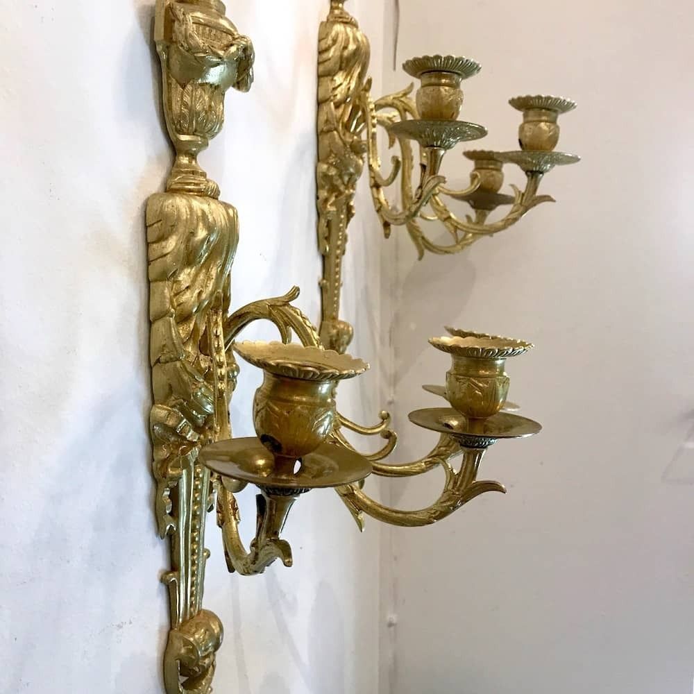 Pair Of Louis XVI Appliques In Gilt Bronze