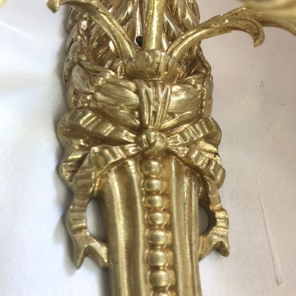 photo for sale Pair Of Louis XVI Appliques In Gilt Bronze