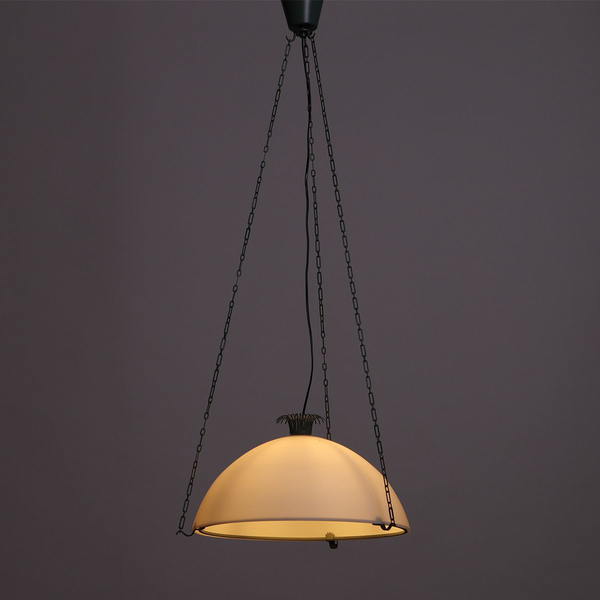 Erik Gunnar Asplund 'Parachute' Ceiling Lamp In Glass And Steel, 1950s