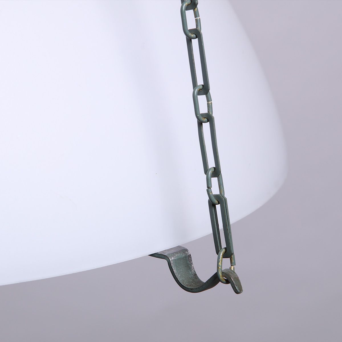 Erik Gunnar Asplund 'Parachute' Ceiling Lamp In Glass And Steel, 1950s photo for sale