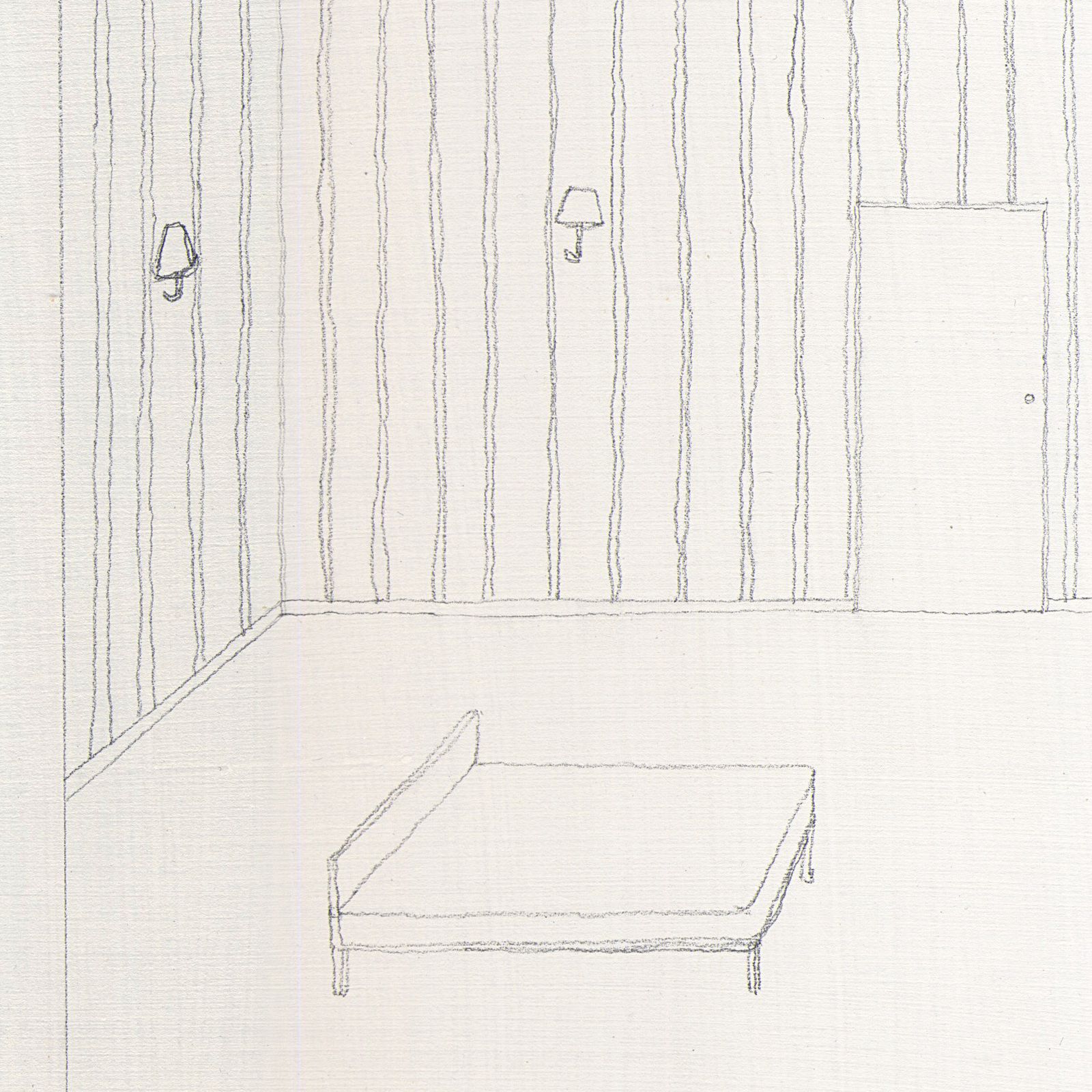 Haunting Mixed Media Interior: Brian Dawn Chalkley, “Untitled (Bedroom) ”, 2001 photo for sale
