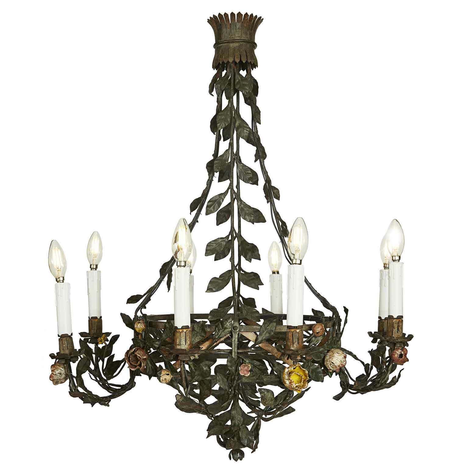 Floral Chandelier In Wrought Iron photo buy
