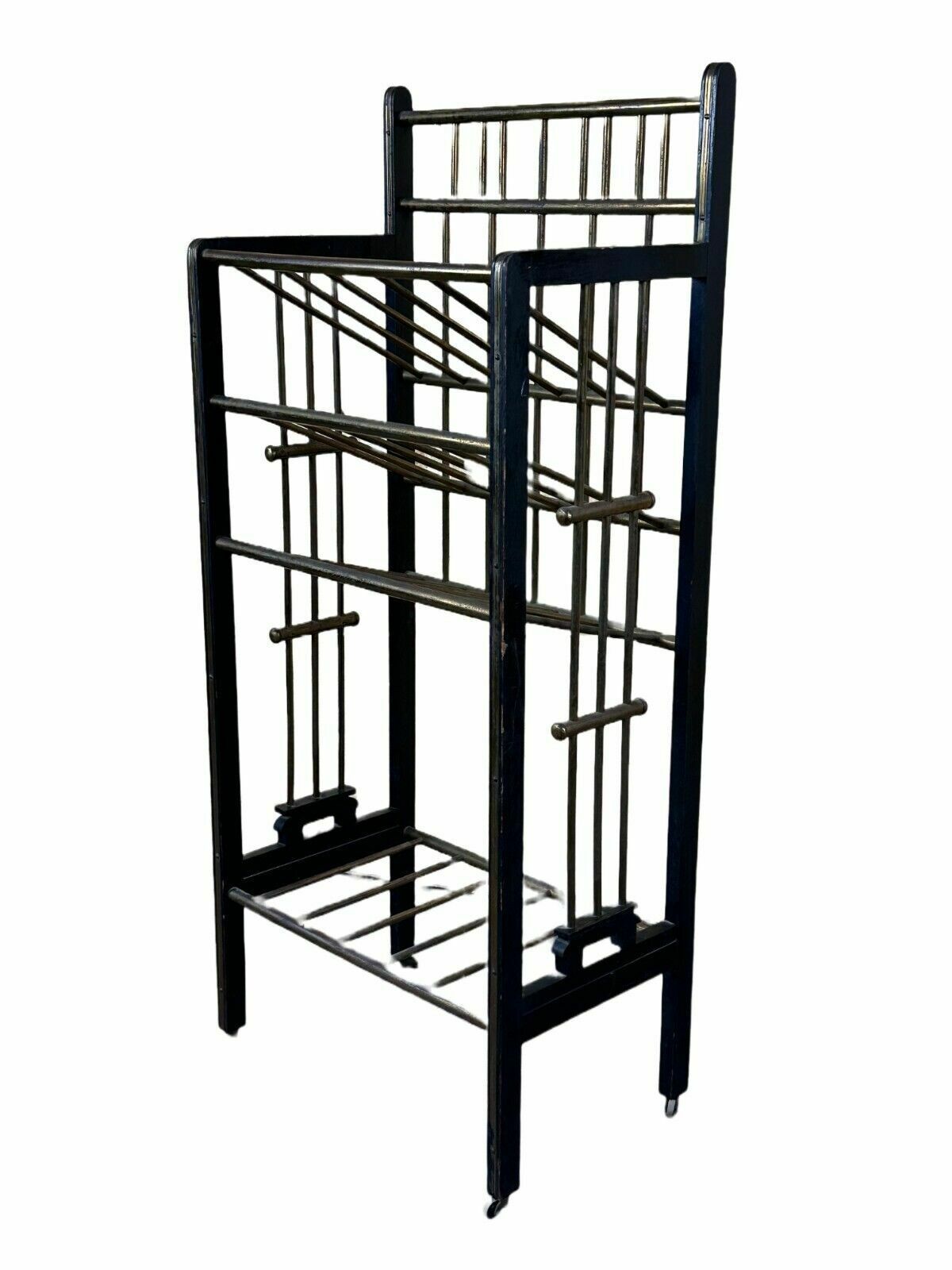 Magazine Rack From Wiener Werkstätte Austria Made Of Mahogany & Brass Around 1900