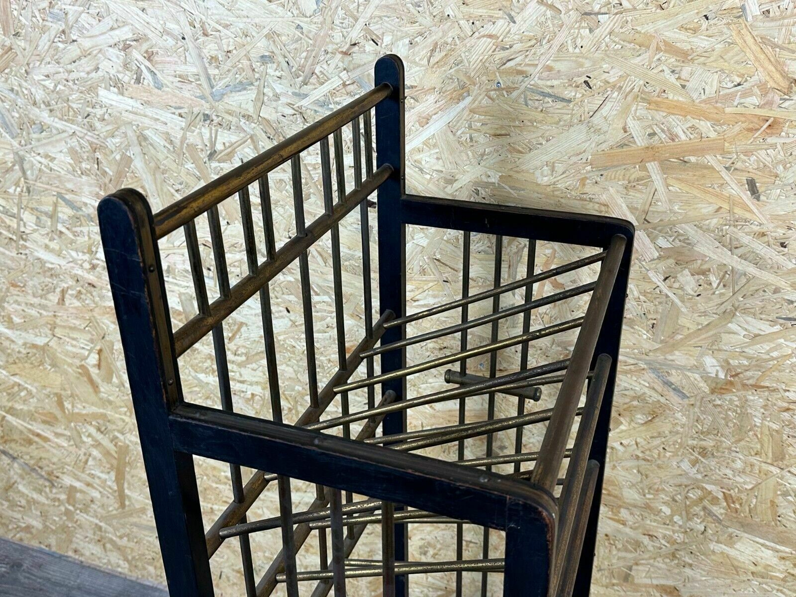 photo furniture Magazine Rack From Wiener Werkstätte Austria Made Of Mahogany & Brass Around 1900