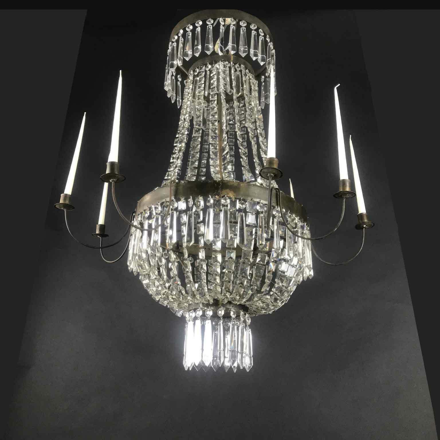 Empire Style Brass And Crystal Hot Air Balloon Chandelier photo furniture
