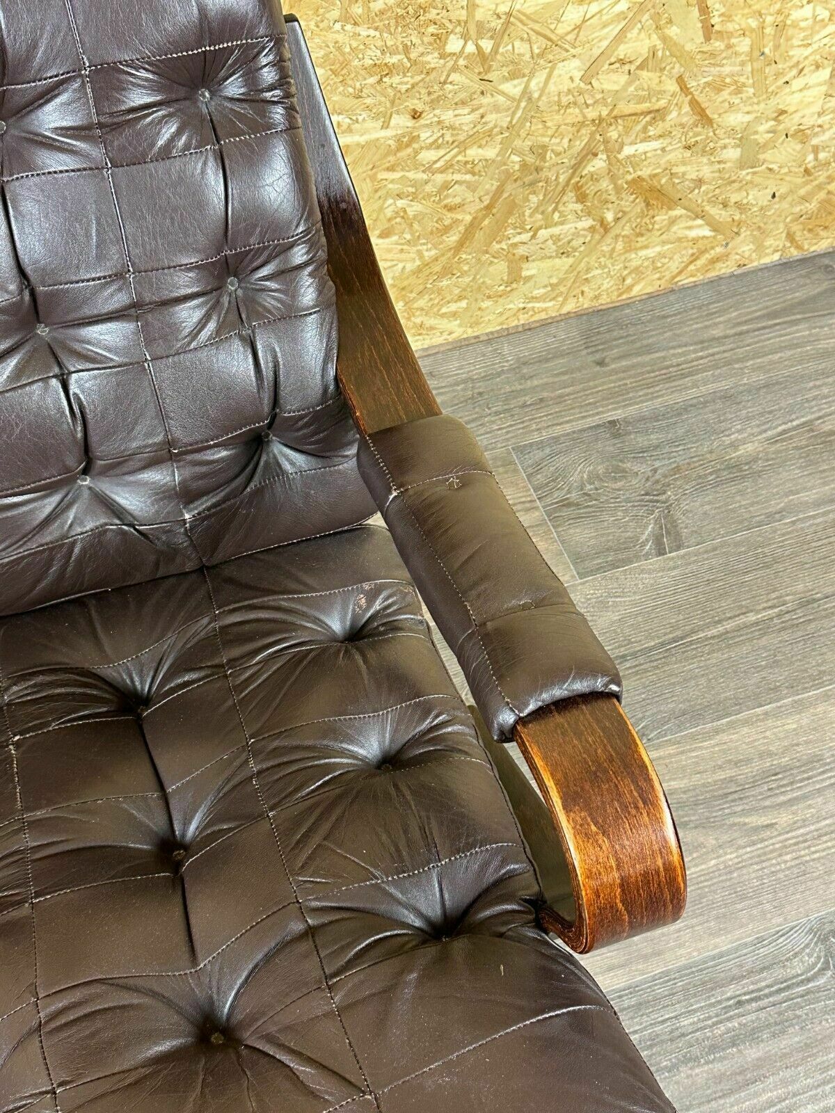 60er 70er Jahre Sessel Easy Chair Ledersessel Drehsessel Danish Modern Design photo vintage