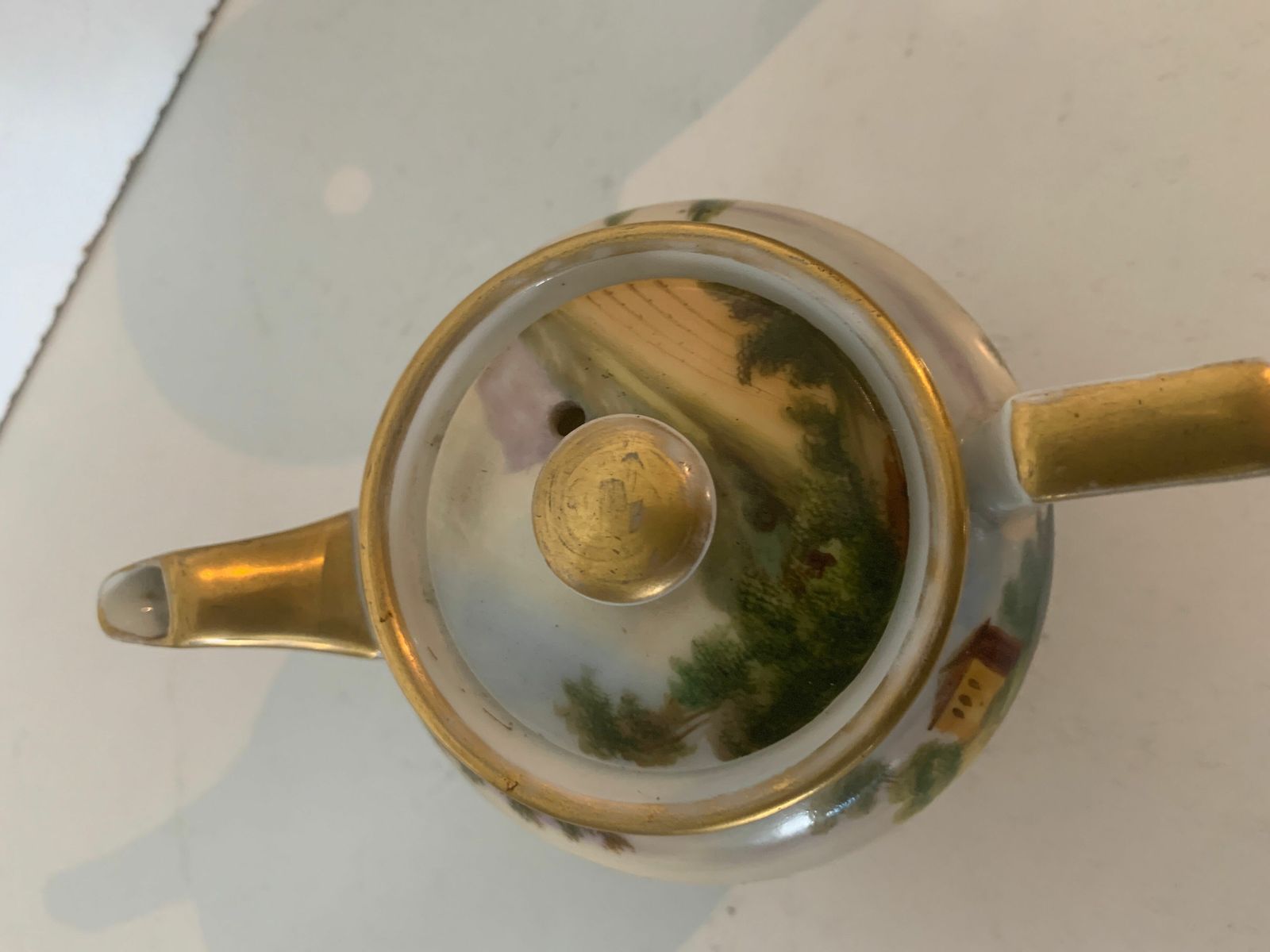 Teapot In Polychrome Porcelain "Old Paris" XIX Century photo for sale