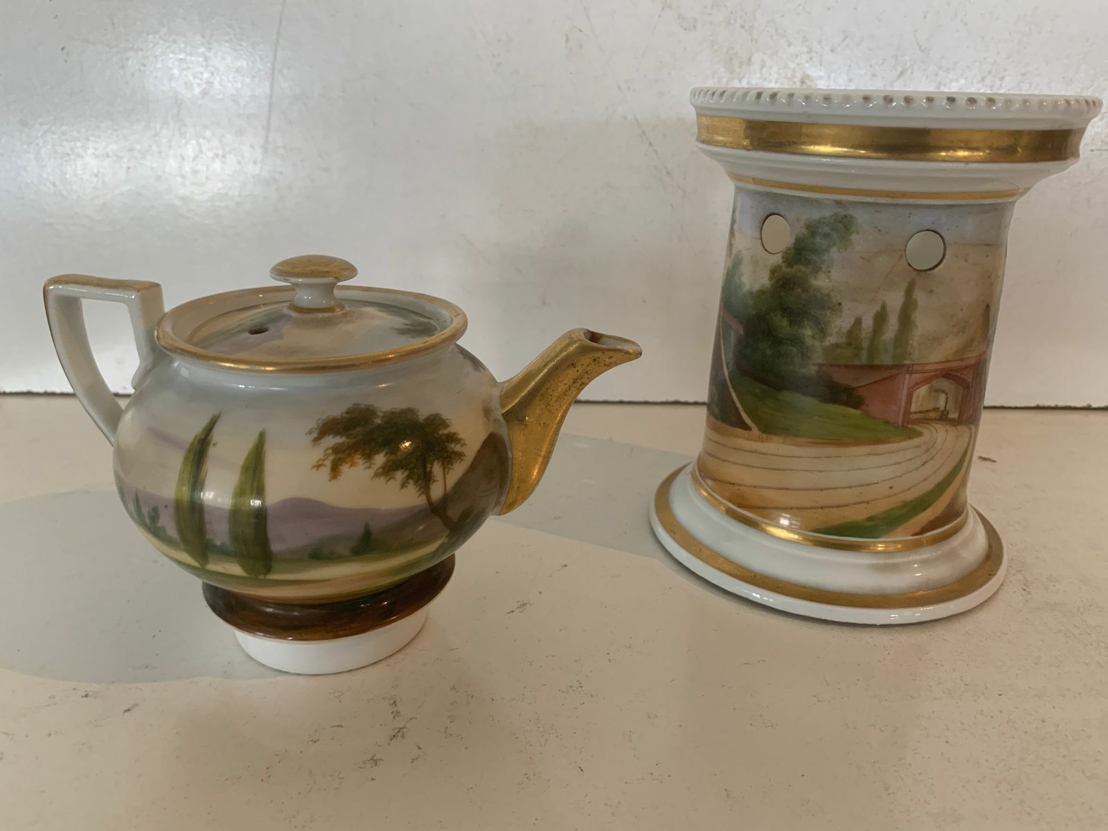 Teapot In Polychrome Porcelain "Old Paris" XIX Century photo buy