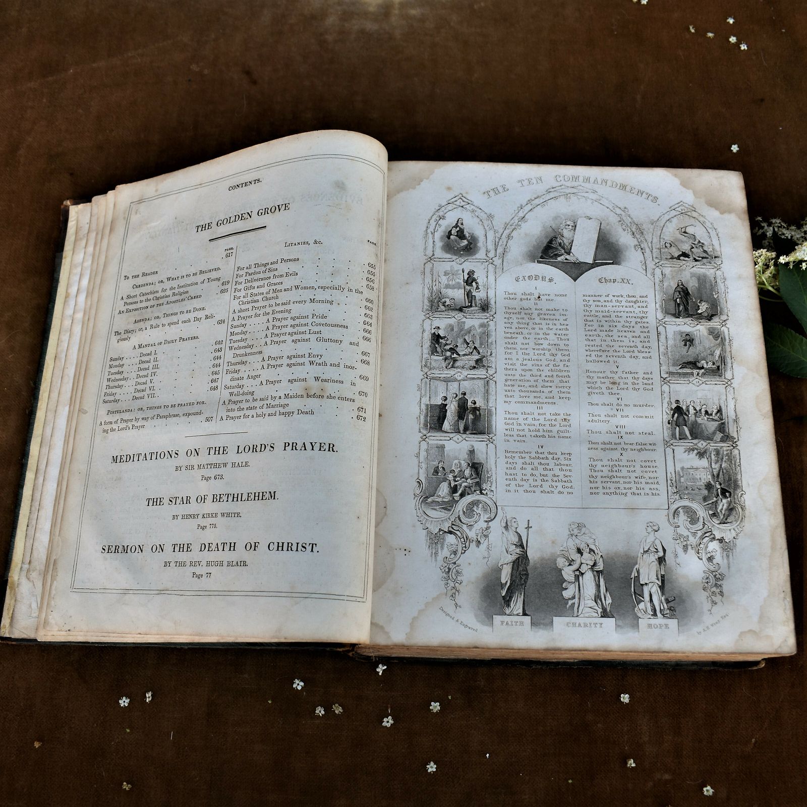 Antique 1850s Life Of Christ Rev John Fleetwood Leather Book Lovely Inscription photo 85.0
