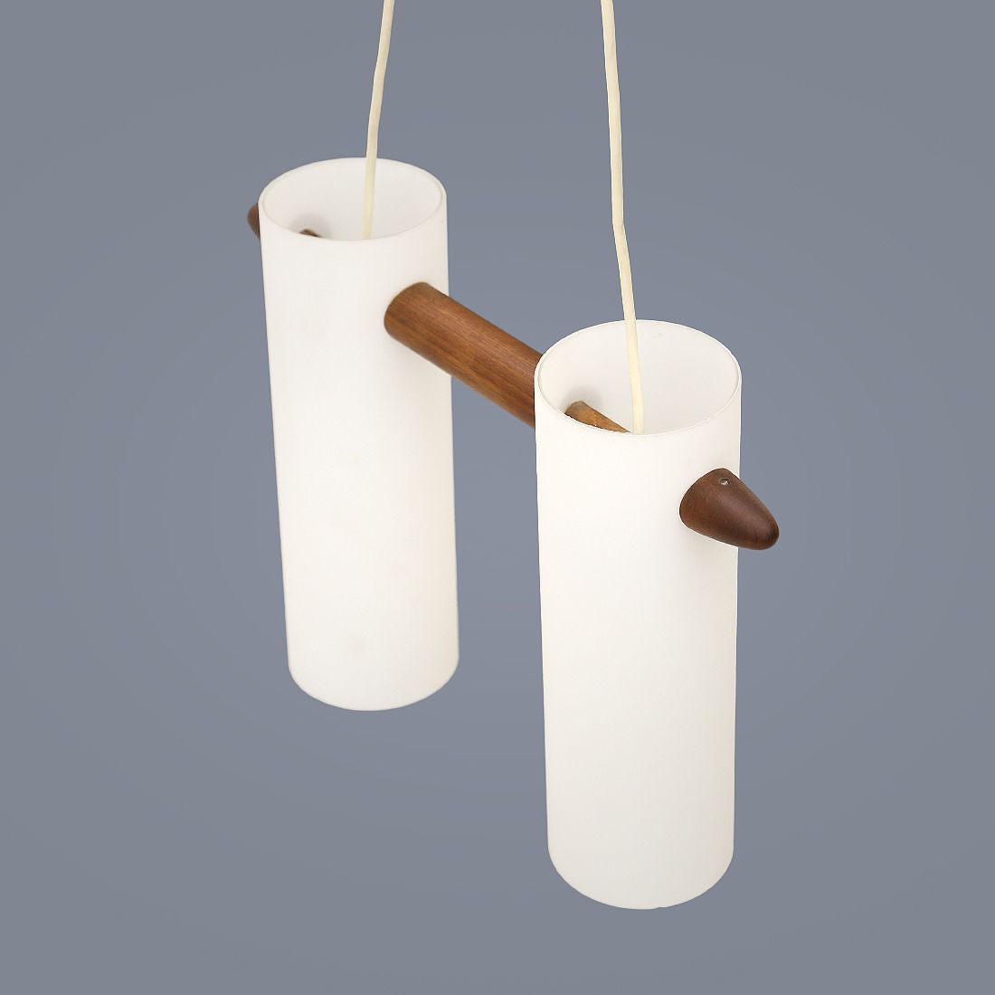 photo vinterior Opaline Glass And Teak Chandelier By Uno & östen Kristiansson For Luxus, 1960s