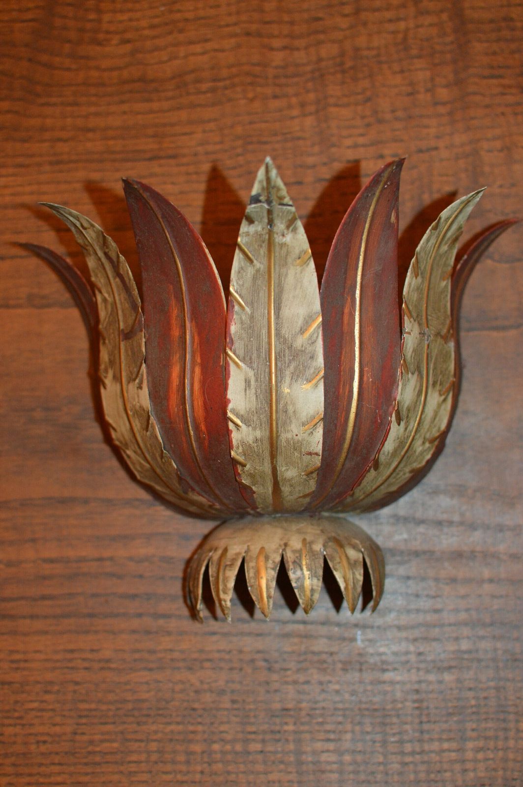 Pair Of Vintage French Lampshade, Wall Light Fixture, Leaves 1940. Rare photo buy