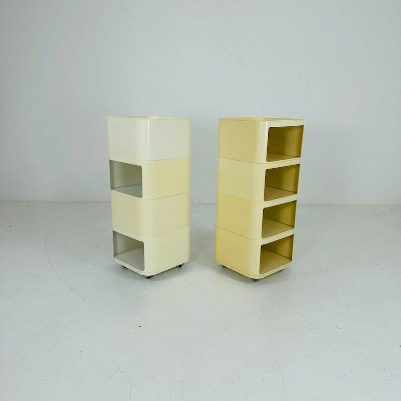 Set Of 2 Componibili Square 4 Parts Serving Trolley By Anna Castelli For Kartell   Italy 1960s photo buy