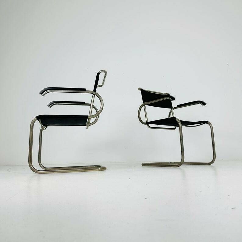 Set Of 2 Marcel Breuer Bauhaus Cantilever D40 Chais By Tecta 1960s photo vinterior