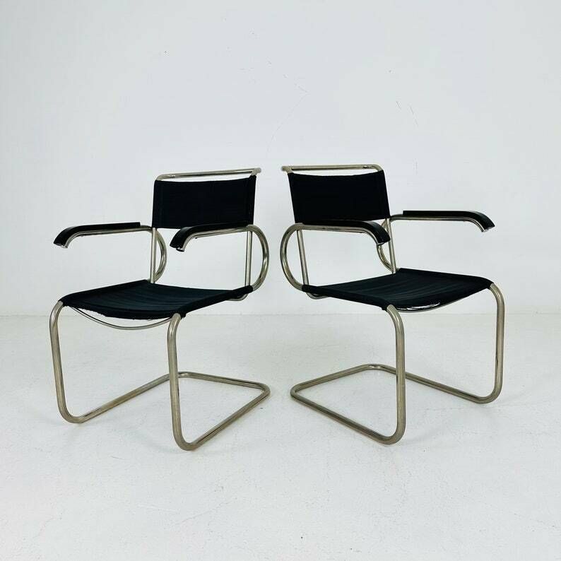 photo furniture Set Of 2 Marcel Breuer Bauhaus Cantilever D40 Chais By Tecta 1960s