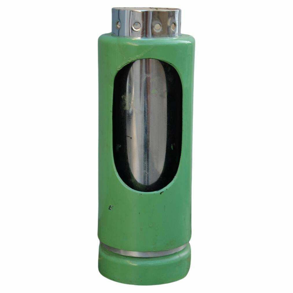 Mid Century Italian Eclisse 1950s Green And Steel Table Lamp