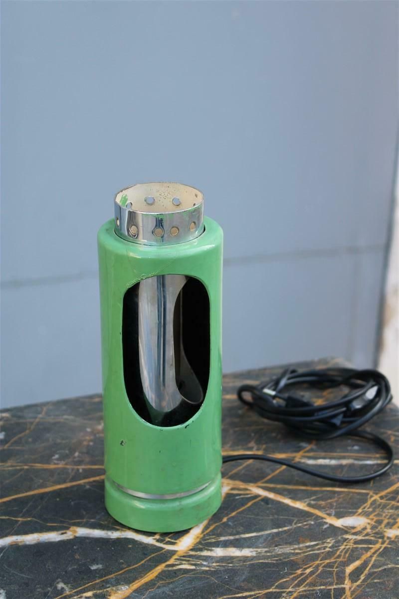 Mid Century Italian Eclisse 1950s Green And Steel Table Lamp photo buy