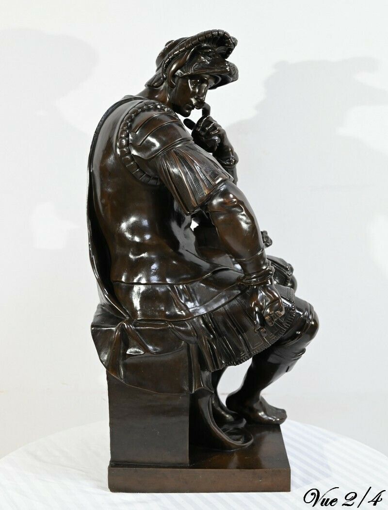 photo vinterior Bronze “Laurent De Medici” After Michelangelo, 19th Century School – Mid 19th Century
