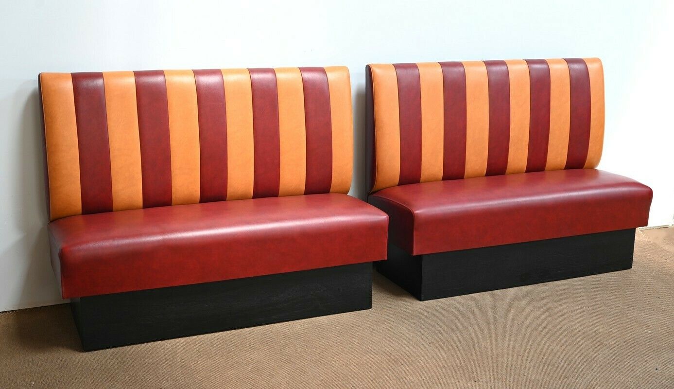 Pair Of Faux Leather Bistro Benches – 1970 photo furniture