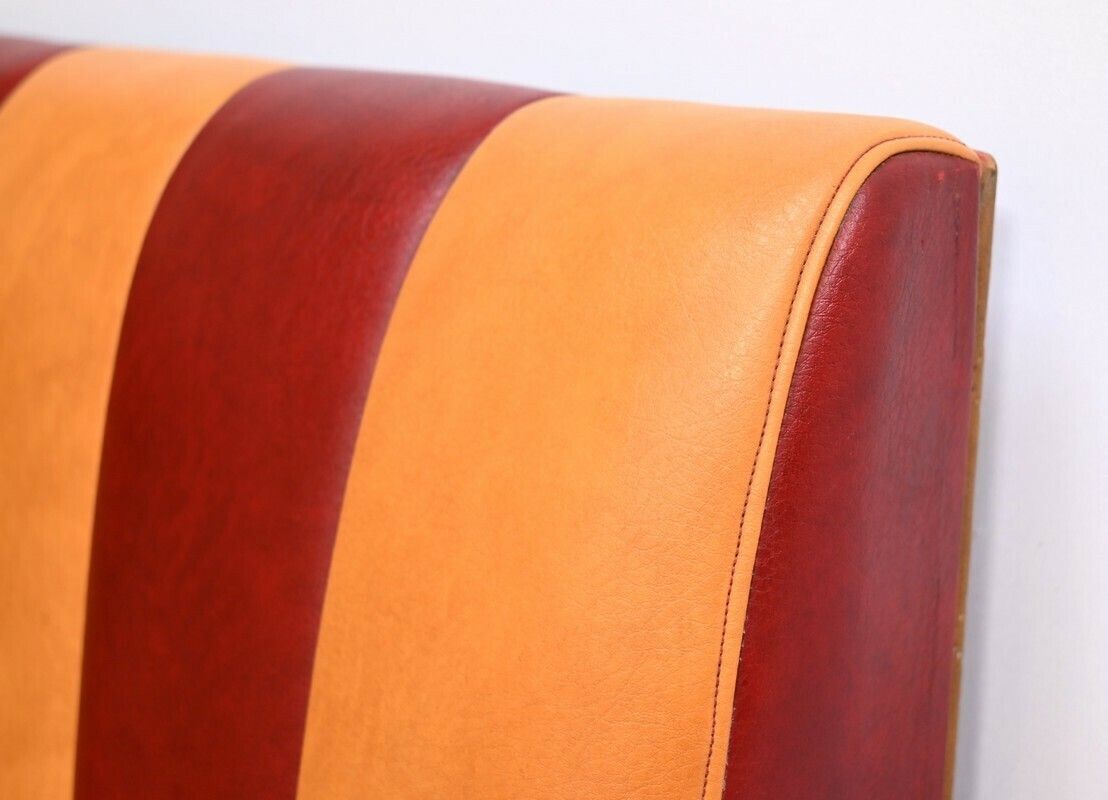 photo for sale Pair Of Faux Leather Bistro Benches – 1970