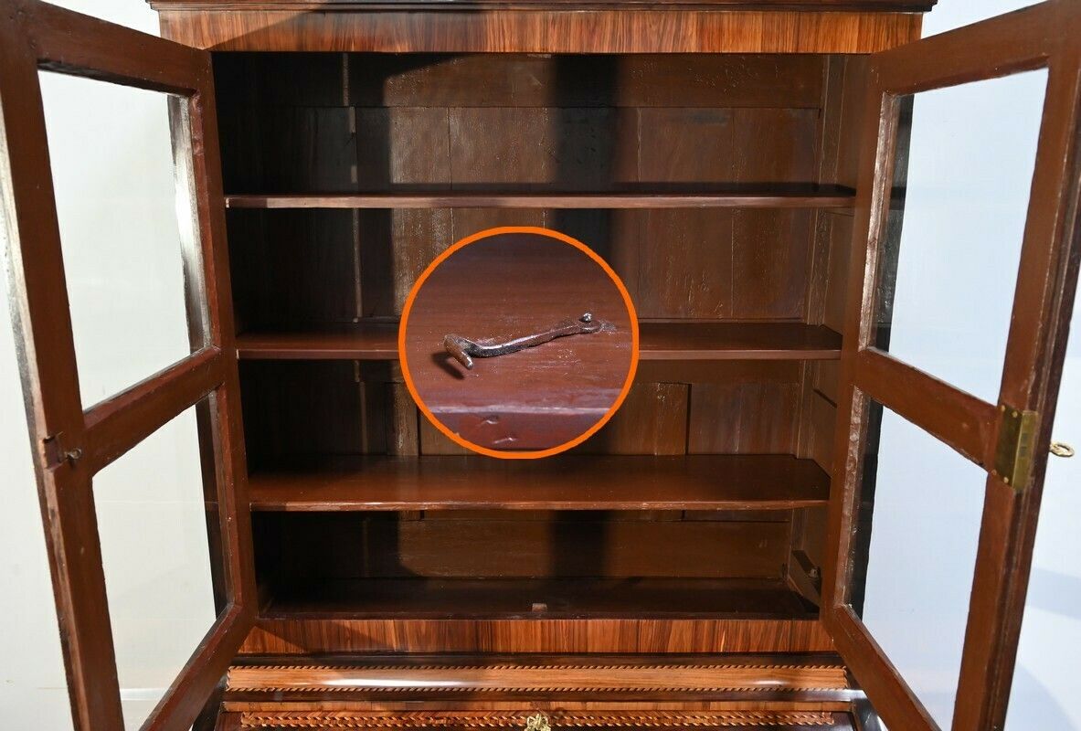 photo for sale Exceptional Cylinder Desk Showcase In Precious Wood – Late 18th Century