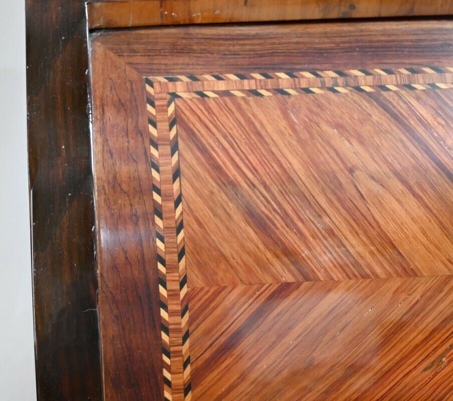 12219.6209704 Exceptional Cylinder Desk Showcase In Precious Wood – Late 18th Century photo