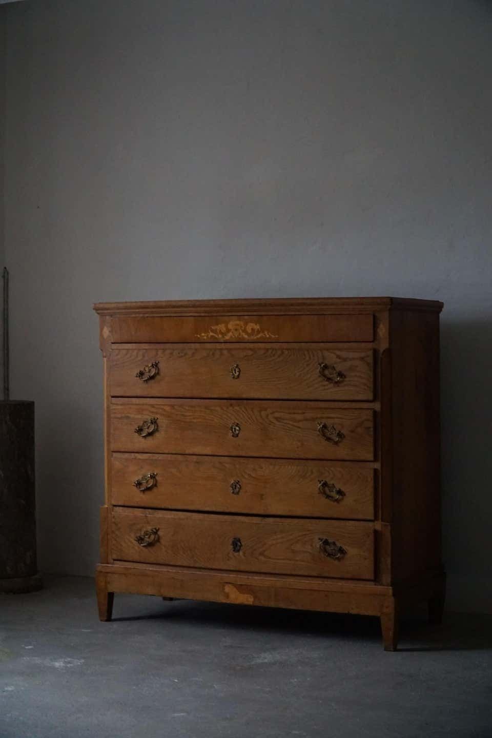Antique Danish Chest Of Drawers In Oak, Made In Late 18th Century, Louis 16 photo Furniture