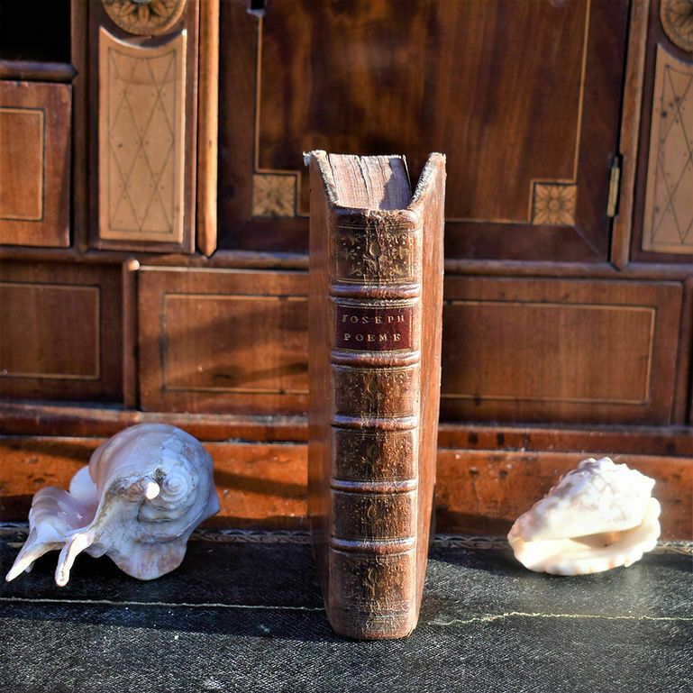 Antique Rare 1767 Joseph En Neuf Chants Paul Jérémie Bitaubé Leather Bound Book photo furniture