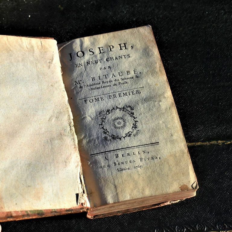 Antique Rare 1767 Joseph En Neuf Chants Paul Jérémie Bitaubé Leather Bound Book photo Home Decor