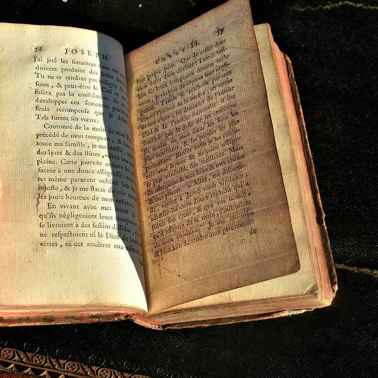 Antique Rare 1767 Joseph En Neuf Chants Paul Jérémie Bitaubé Leather Bound Book photo buy