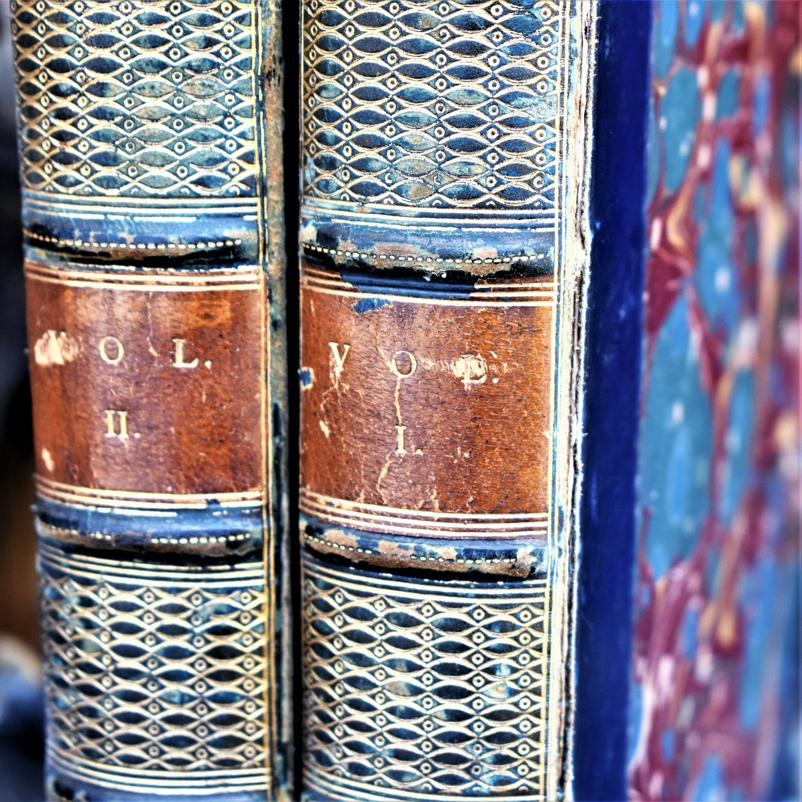 Antique 1873 Hoods Own Laughter From Year To Year Leather Bound Books Two Vol photo vinterior
