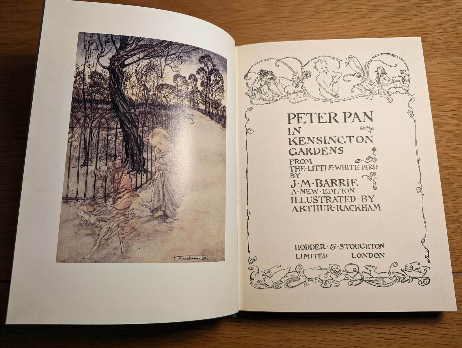 J.M. Barrie Peter Pan In Kensington Gardens Reprint Hardback Rackham 1983 photo vinterior