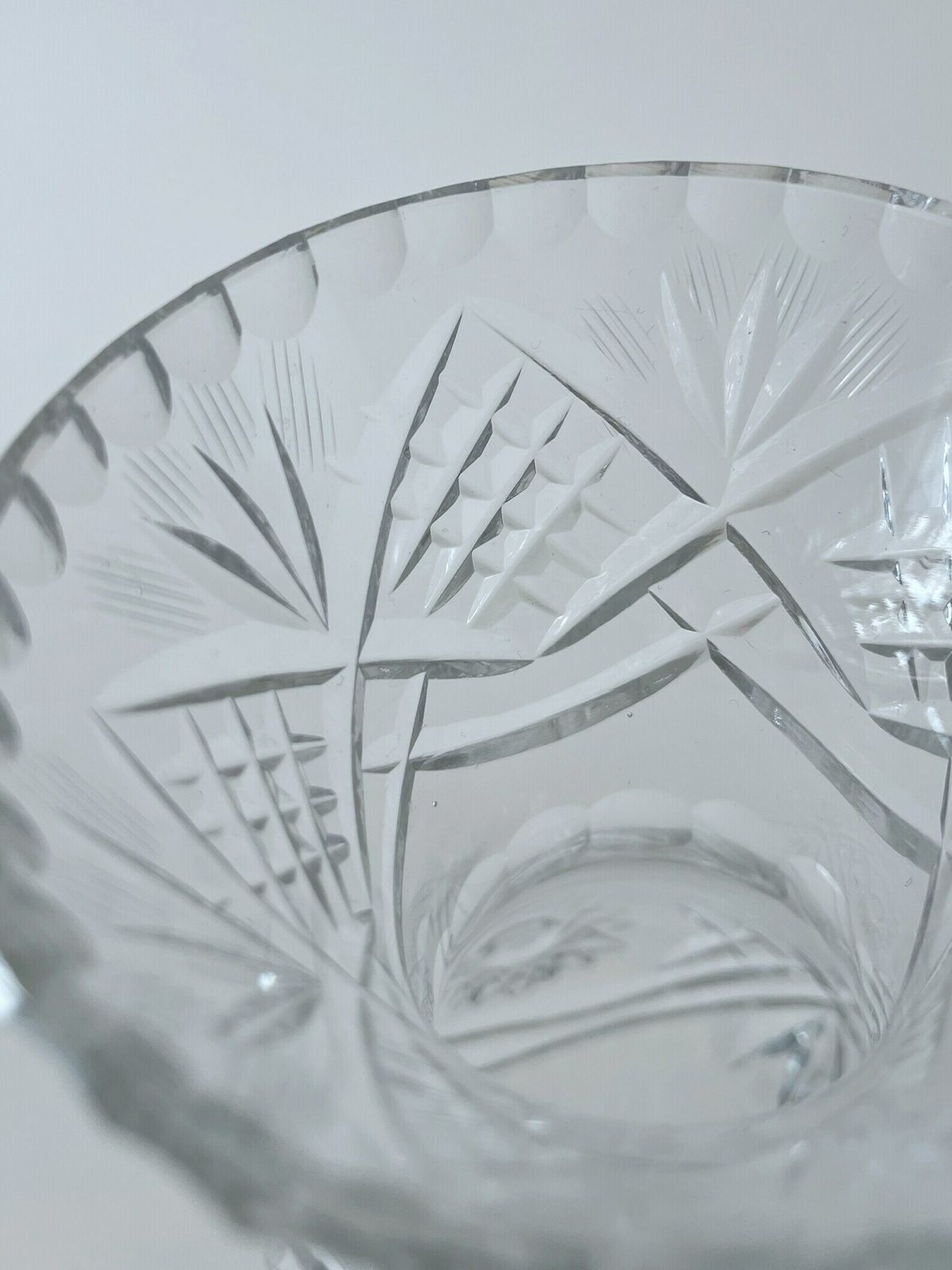 French Vintage Heavy Cut Glass Flower Vase. Mother's Day Gift @ Medowski Paris photo vintage