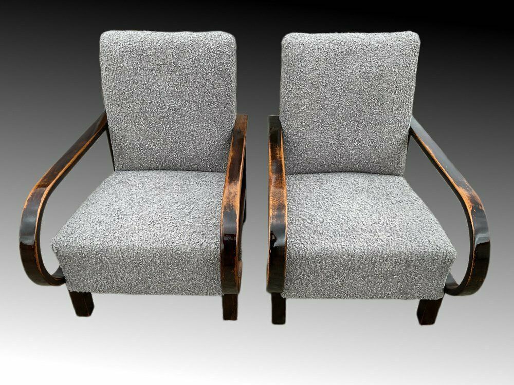 photo furniture Art Deco Armchairs By Jindrich Halabala For Up Závody, 1930s, Set Of 2