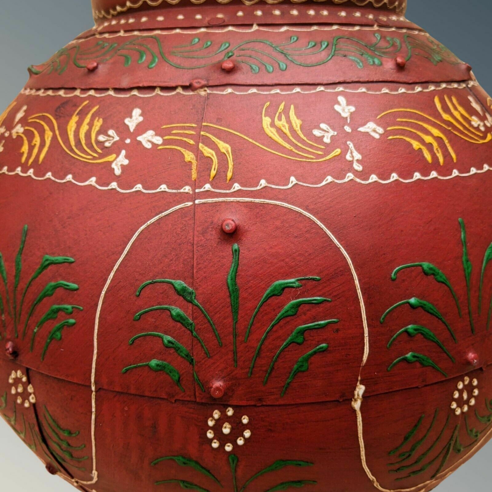 Large Pretty Hand Painted Indian Ironwork Planter photo 85.0