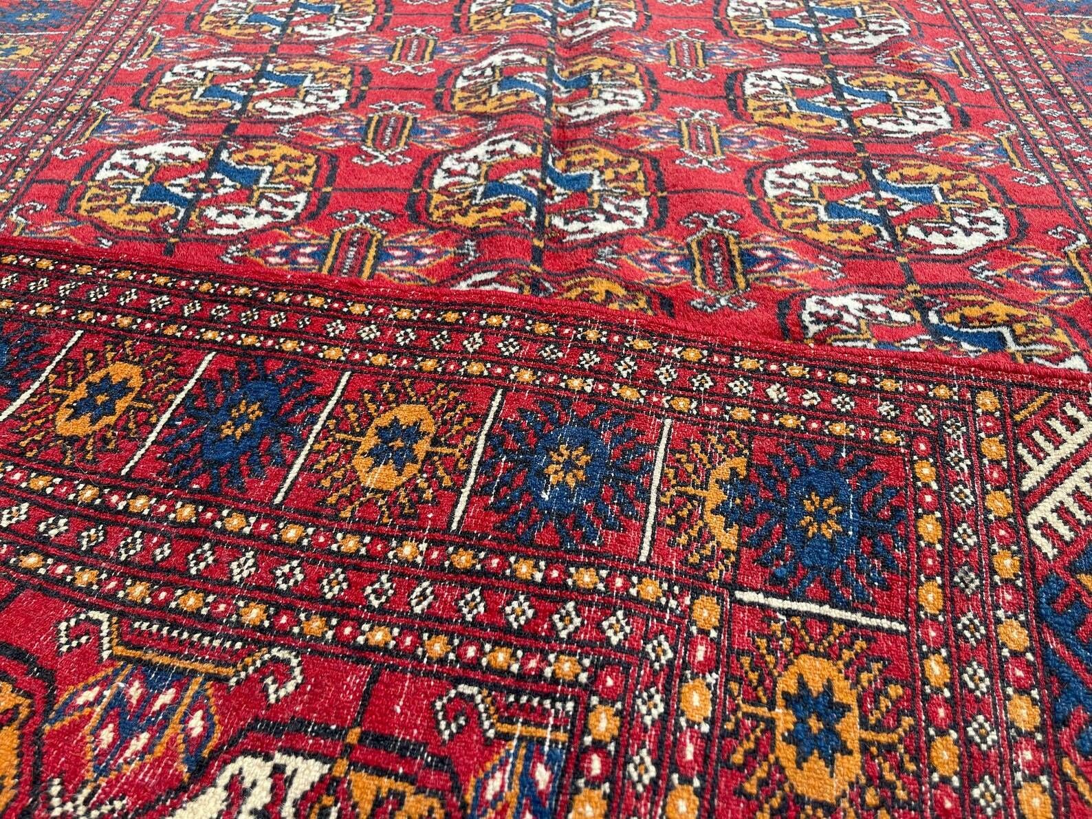 Vintage Afghan Buchara Rug ,Feiner Handgeknüpfter Orientteppich Turkmen Buchara Teppich photo Textiles