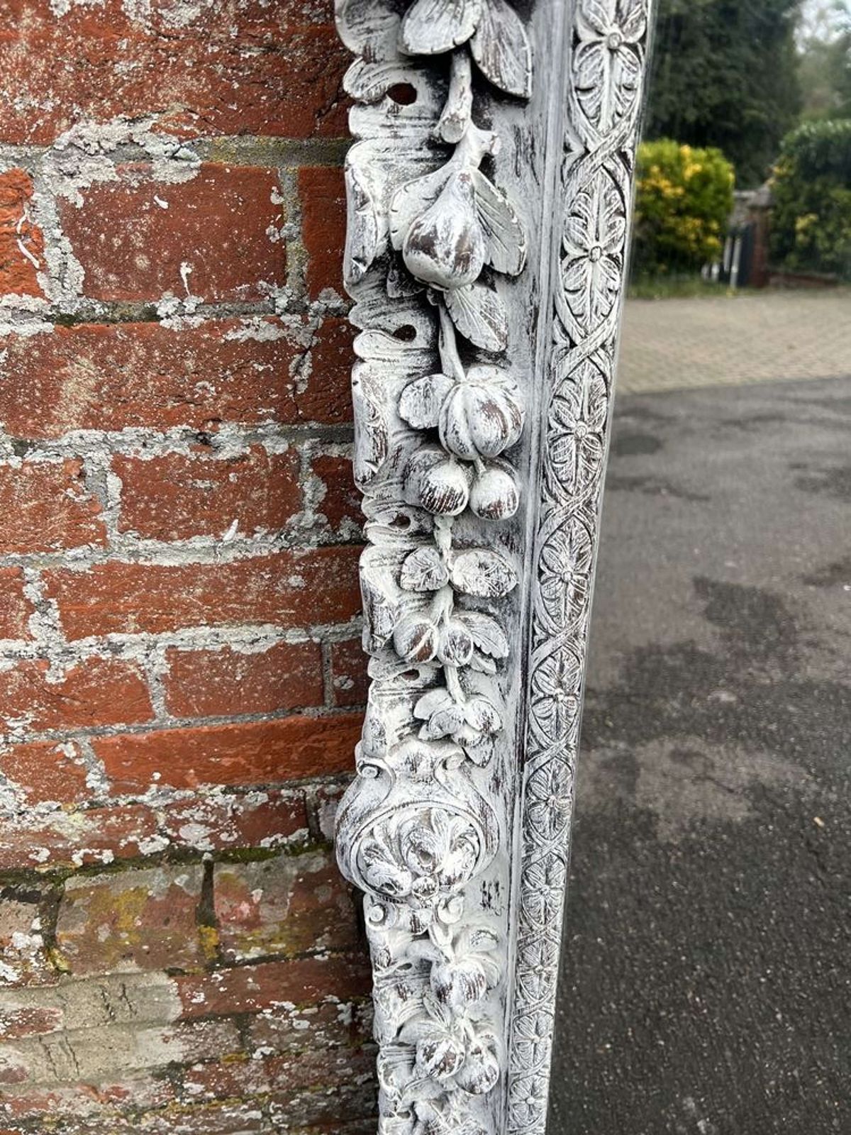 An Exceptional Large Antique English 19th C Painted Overmantle Mirror photo for sale