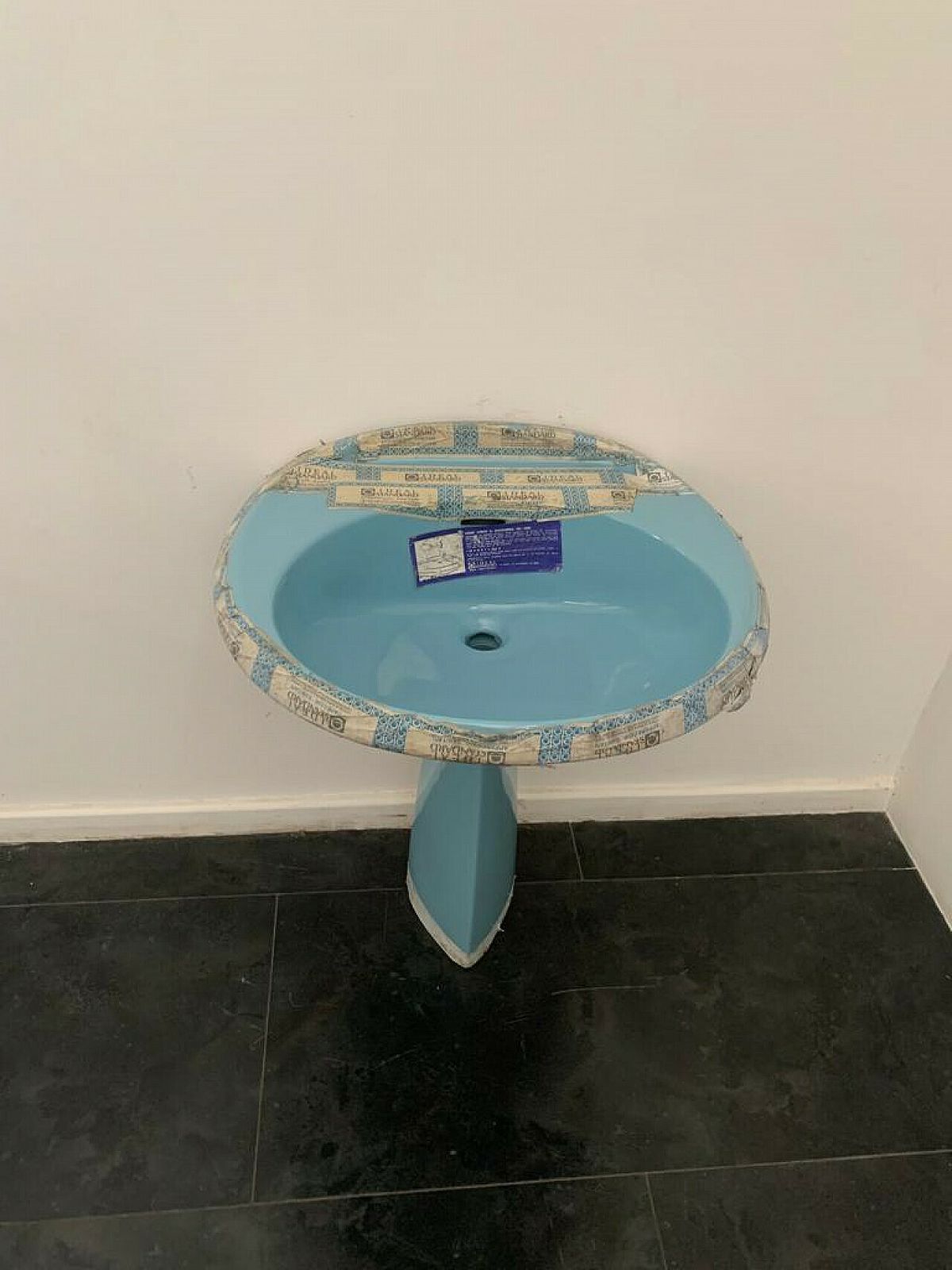Ellisse Washbasin Light Blue By Ideal Standard, 1970s photo for sale