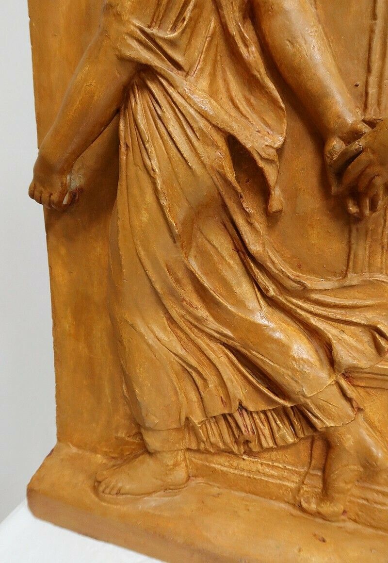 High Relief Plaster Sculpture, “Dancers Of Borghese” – 19th Century photo vintage