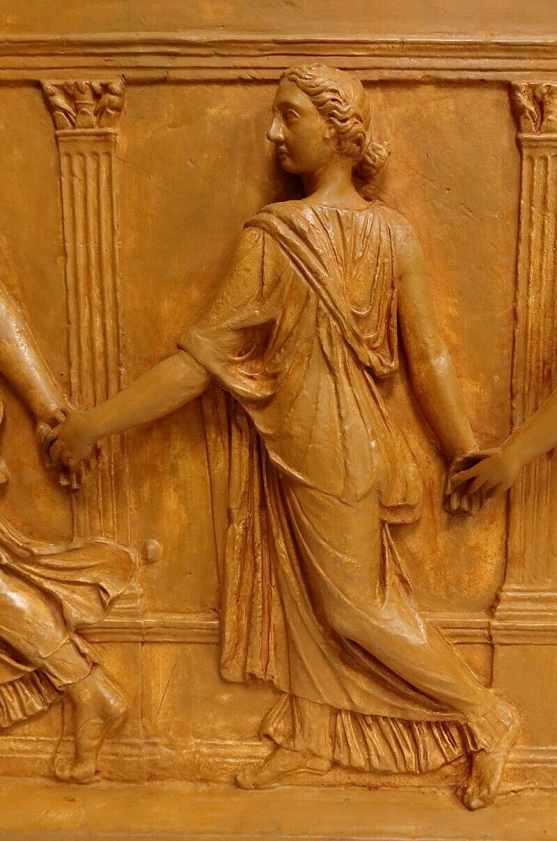 photo furniture High Relief Plaster Sculpture, “Dancers Of Borghese” – 19th Century