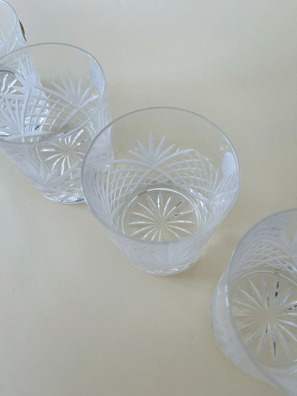 Set Of 4 Vintage Crystal Whiskey Glasses. Crystal De France Bar Glass Set photo 162.0