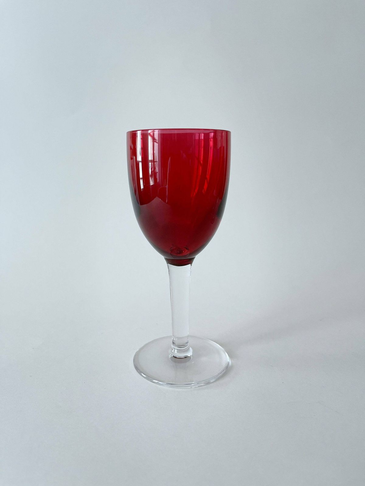 French Vintage Red And Blue Wine Glasses. Set Of 4 Coloured Glasses photo Home Decor