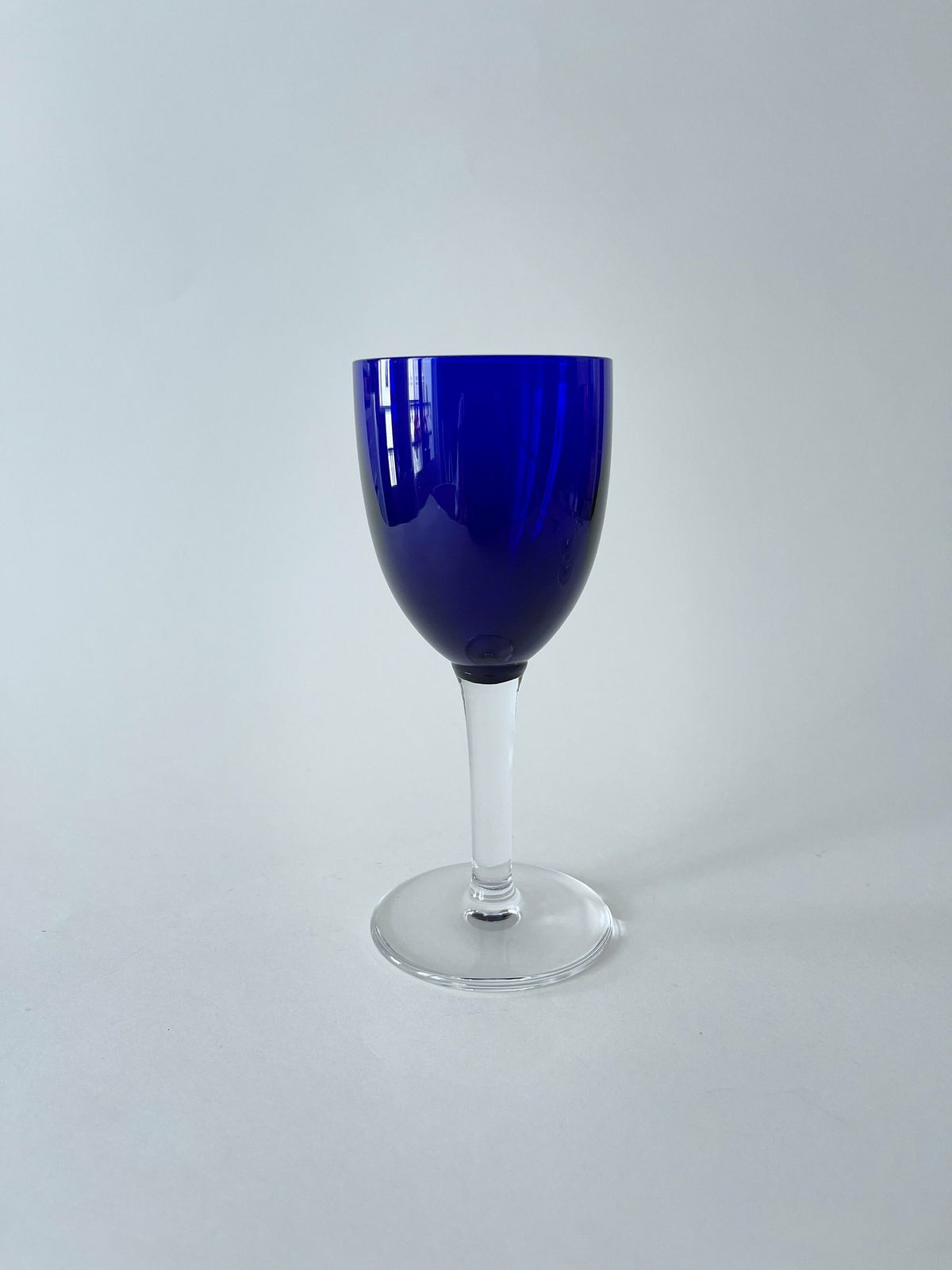 French Vintage Red And Blue Wine Glasses. Set Of 4 Coloured Glasses photo vinterior