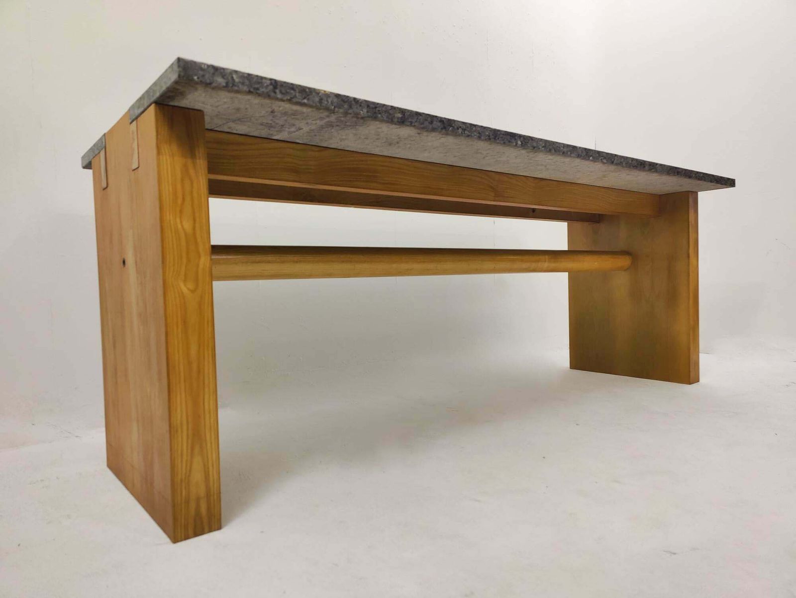 photo furniture Console Model ''Valmarana'' By Carlo Scarpa For Simon, Ash And Granite, Italy 1972