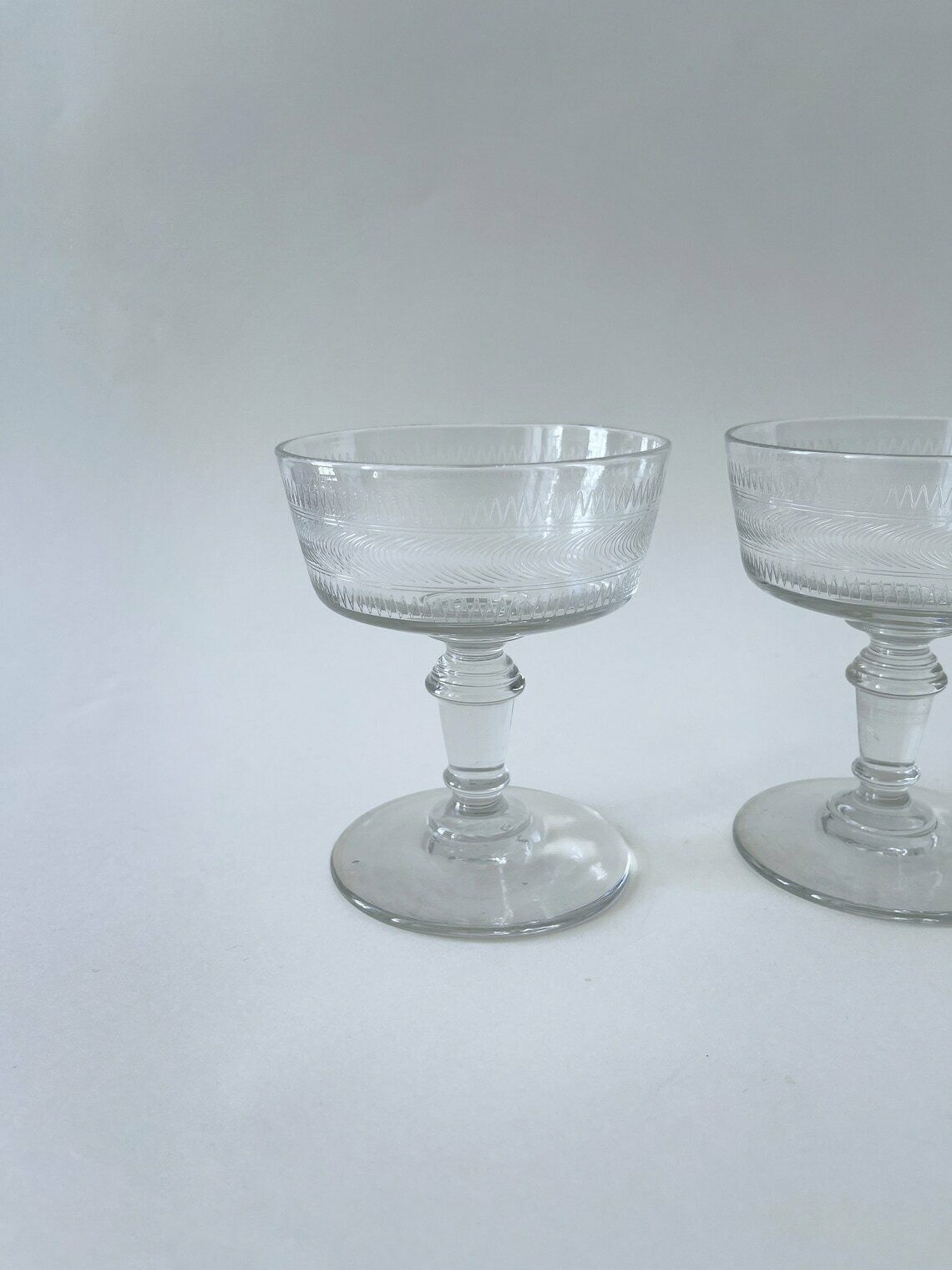 4 Vintage Champagne Glasses Gatsby Style Coupe Glasses Wedding Gift Mother's Day Gift photo Home Decor