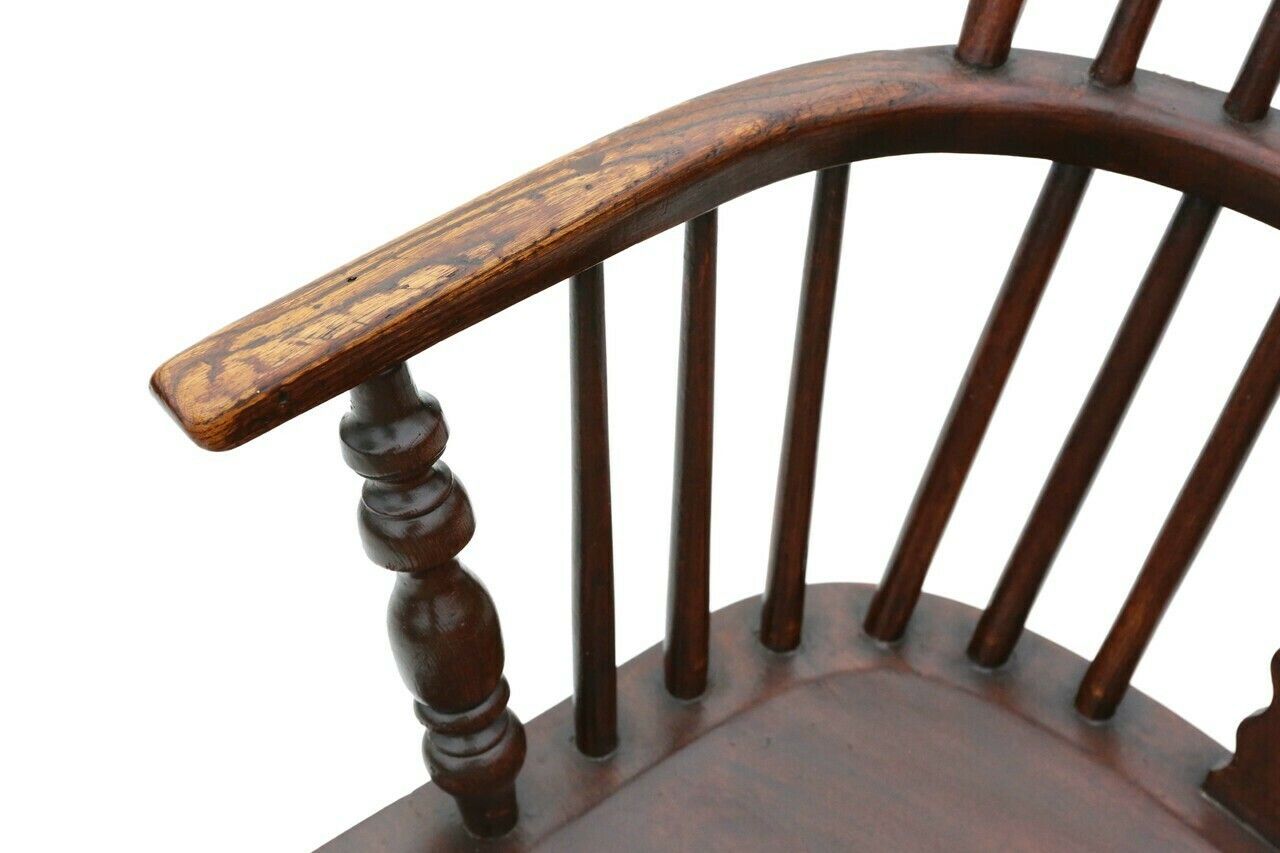 Antique Quality Ash And Elm Windsor Chair Dining Armchair 19th Century photo for sale