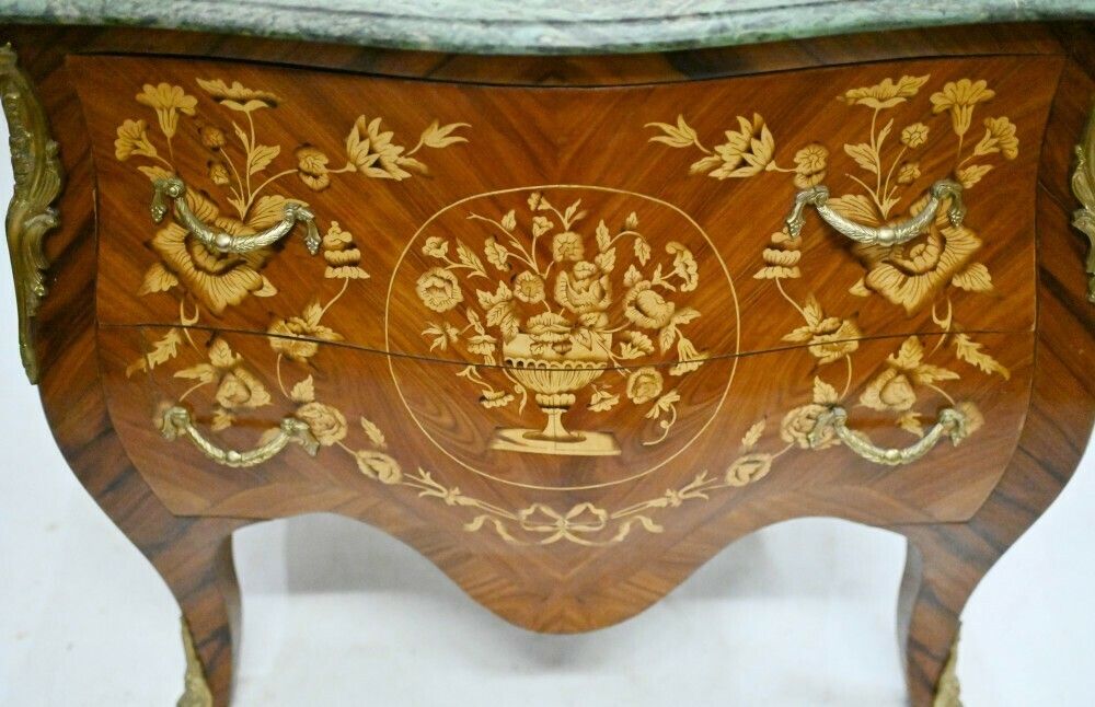 French Bombe Commode Inlay Chest Of Drawers photo Furniture