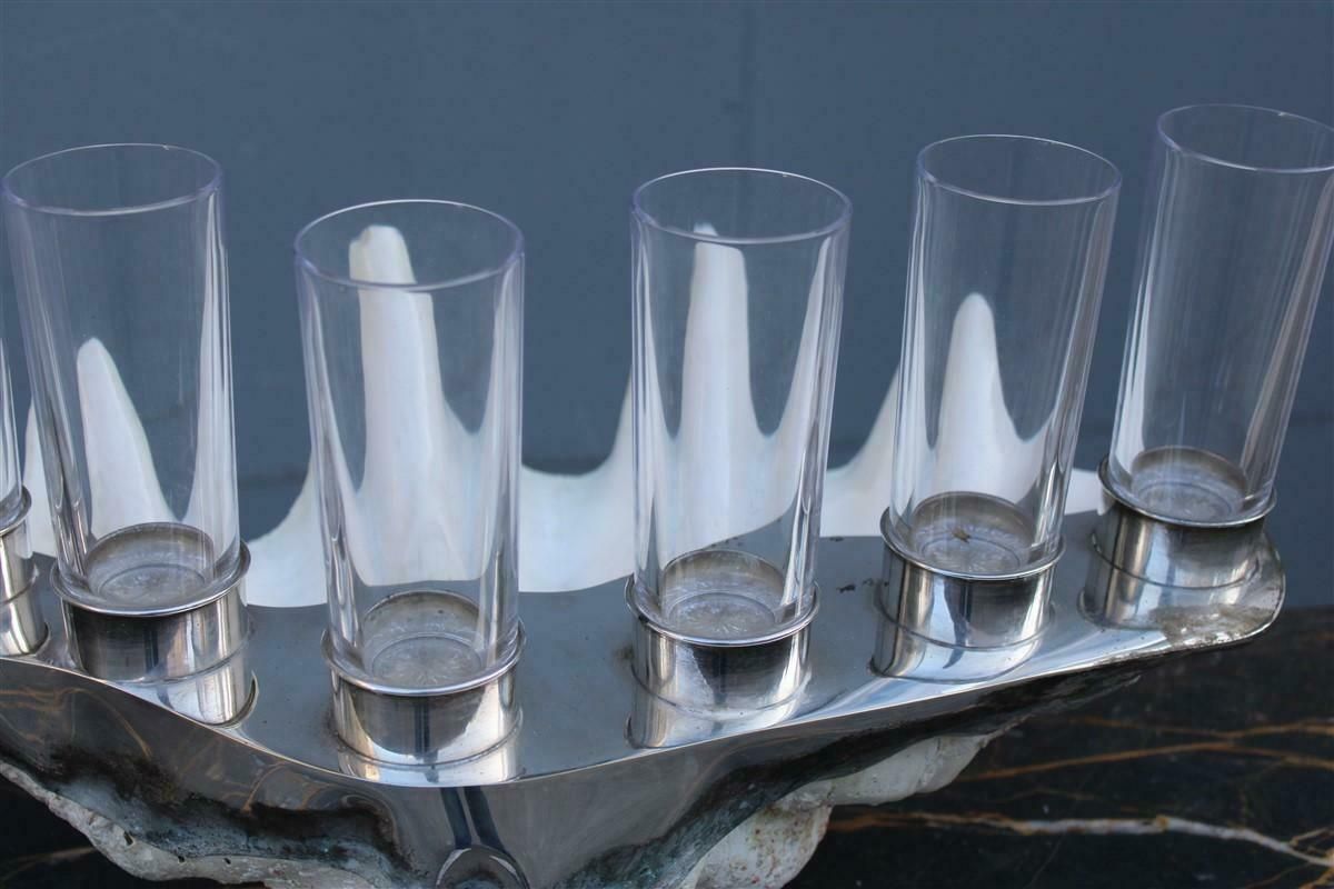 Tridacna Shell With Champagne Glasses Oysters Gabriella Binazzi 1970 photo Home Decor